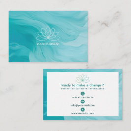 Carte de visite élégante turquoise pour thérapeute 名刺