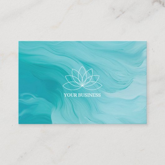 Carte de visite élégante turquoise pour thérapeute 名刺 (正面)