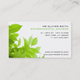 Carte de visite environnement et nature. Ton vert 名刺