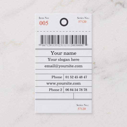 Carte de visite etiquette 名刺 (正面)