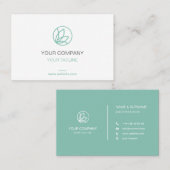 Carte de visite lotus turquoise pastel 名刺 (正面/裏面)