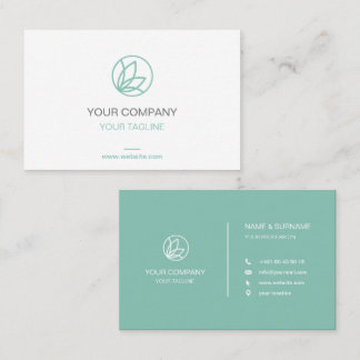 Carte de visite lotus turquoise pastel 名刺