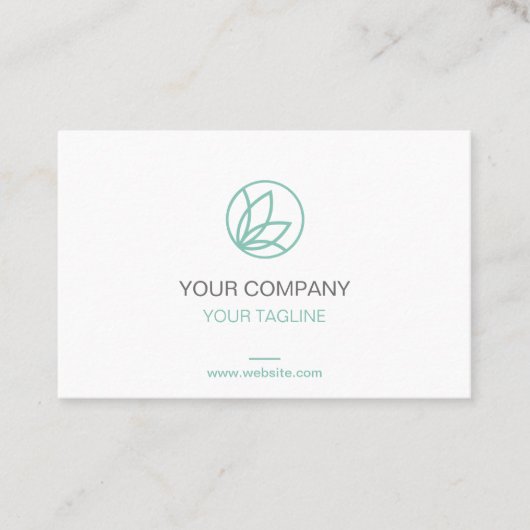 Carte de visite lotus turquoise pastel 名刺 (正面)