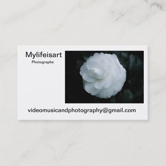 Carte de visite Mylifeisart photographe 名刺 (正面)