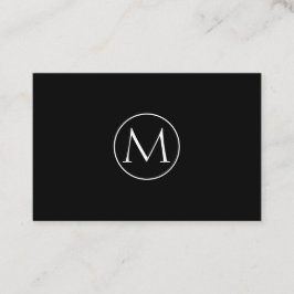 Carte de visite noire minimaliste avec monogramme 名刺