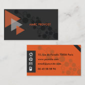 Carte de visite Orange et Grise 名刺 (正面/裏面)