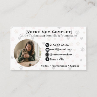 Carte de visite personnalisable garde d’animaux 名刺