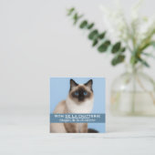 Carte de visite personnalisée chatterie élégante スクエア名刺 (スタンド正面)