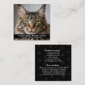 Carte de visite personnalisée Chatterie Maine Coon スクエア名刺 (正面/裏面)