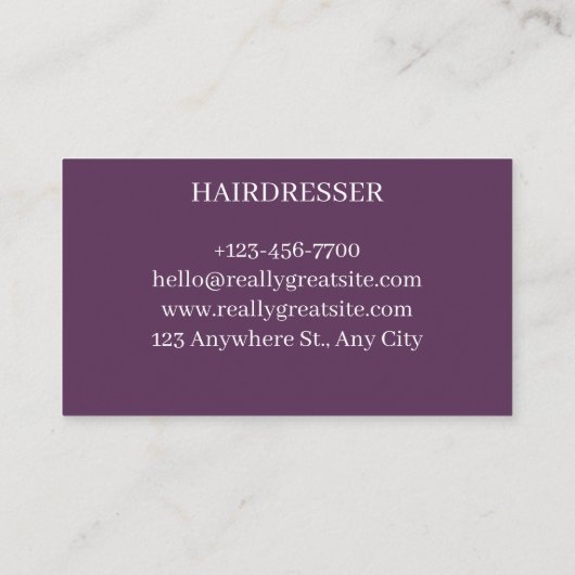 carte de visite pour coiffeuse 名刺 (裏面)