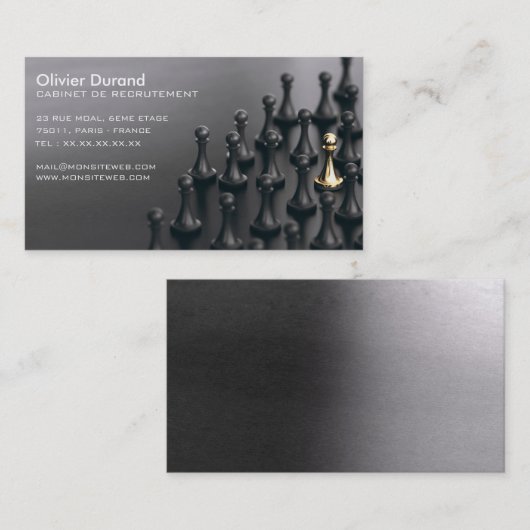 Carte de visite pour un cabinet de recrutement, 名刺 (正面/裏面)