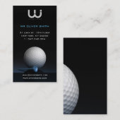 Carte de visite professionnelle, fond noir golf 名刺 (正面/裏面)