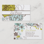 Carte de visite Romantic Flowers 名刺 (正面/裏面)