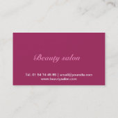 Carte de visite spas et salon de beauté 名刺 (裏面)