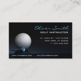 Carte de visite sur fond noir moniteur de golf 名刺