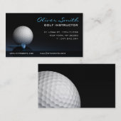 Carte de visite sur fond noir moniteur de golf 名刺 (正面/裏面)