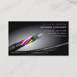 Carte de visite sur fond noir réseau fibre optique 名刺