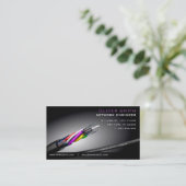 Carte de visite sur fond noir réseau fibre optique 名刺 (スタンド正面)