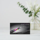 Carte de visite sur fond noir réseau fibre optique 名刺 (スタンド正面)