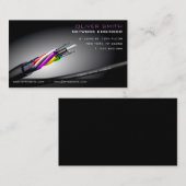 Carte de visite sur fond noir réseau fibre optique 名刺 (正面/裏面)