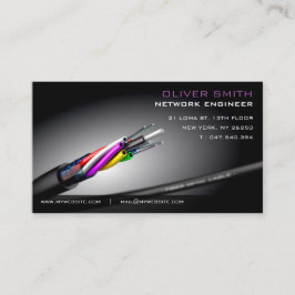 Carte de visite sur fond noir réseau fibre optique 名刺