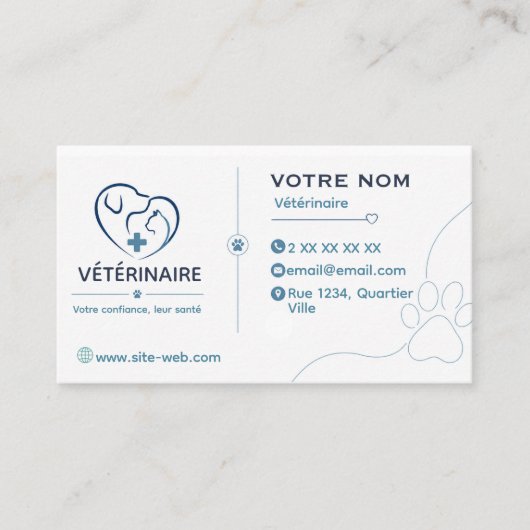 Carte de visite vétérinaire personnalisable 名刺 (正面)