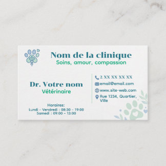 Carte de visite vétérinaire personnalisée 名刺