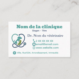 Carte de visite vétérinaire personnalisée moderne 名刺