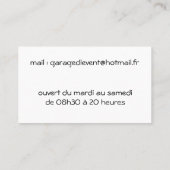 CARTE DE VISITE VOITURE 名刺 (裏面)