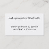 CARTE DE VISITE VOITURE 名刺 (裏面)