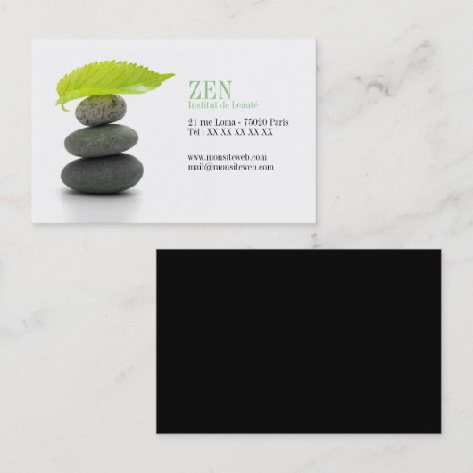 Carte de visite Zen avec un empilage de galets 名刺 (正面/裏面)
