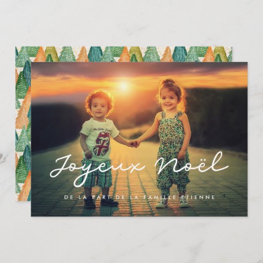 Carte de voeu photo Joyeux Noel personalisable シーズンカード (正面/裏面)
