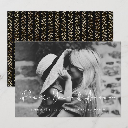 Carte de voeu photo Paix Joie & Amour シーズンカード (正面/裏面)