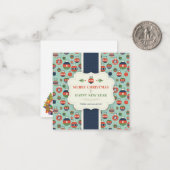 Carte de voeux mini de noël à motif ノートカード (正面/裏面インサイチュ)