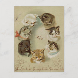 Carte de voeux Noël chats ポストカード