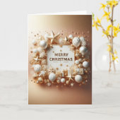 Carte de Vœux Noël - “Un Noël scintillant“ カード (黄色い花)