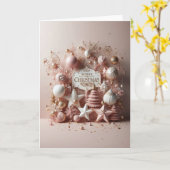 Carte de Vœux Noël - “Un Noël scintillant“ カード (黄色い花)