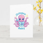 Carte de voeux Octopus Baby  カード (黄色い花)