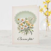 Carte de voeux pliée, marguerite champêtre カード (黄色い花)