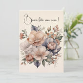 Carte de voeux simple Boho mon jardin fleuri カード (スタンド正面)