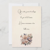 Carte de voeux simple Boho mon jardin fleuri カード (裏面)