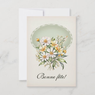 Carte de voeux simple, marguerite champêtre サンキューカード