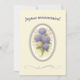 Carte de voeux simple pour femme boho hydrangé カード