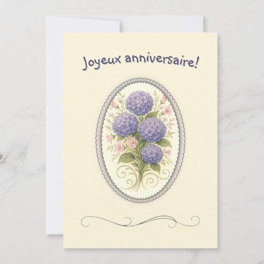 Carte de voeux simple pour femme boho hydrangé カード (正面)