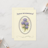 Carte de voeux simple pour femme boho hydrangé カード (正面/裏面インサイチュ)