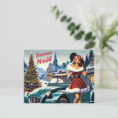 carte de voeux vin joyeux noël citroën 2CV  ポストカード (スタンド正面)