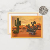 Carte décor désert et cactus. ノートカード (正面/裏面インサイチュ)