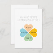 Carte demande de Parrain / Marraine -Trèfles cœurs サンキューカード (正面/裏面)