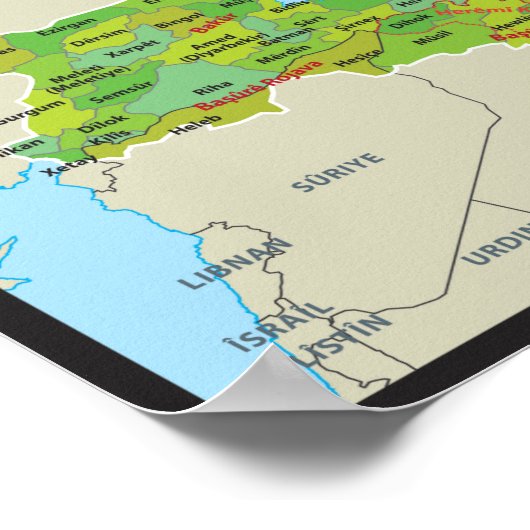 Carte du Kurdistan ポスター (角)