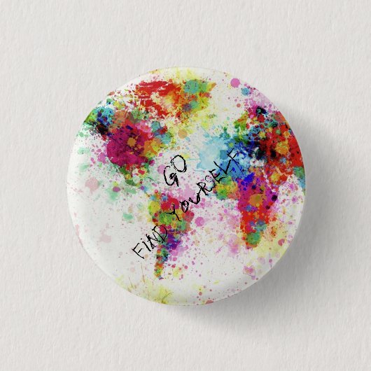 Carte du monde original 缶バッジ (正面)